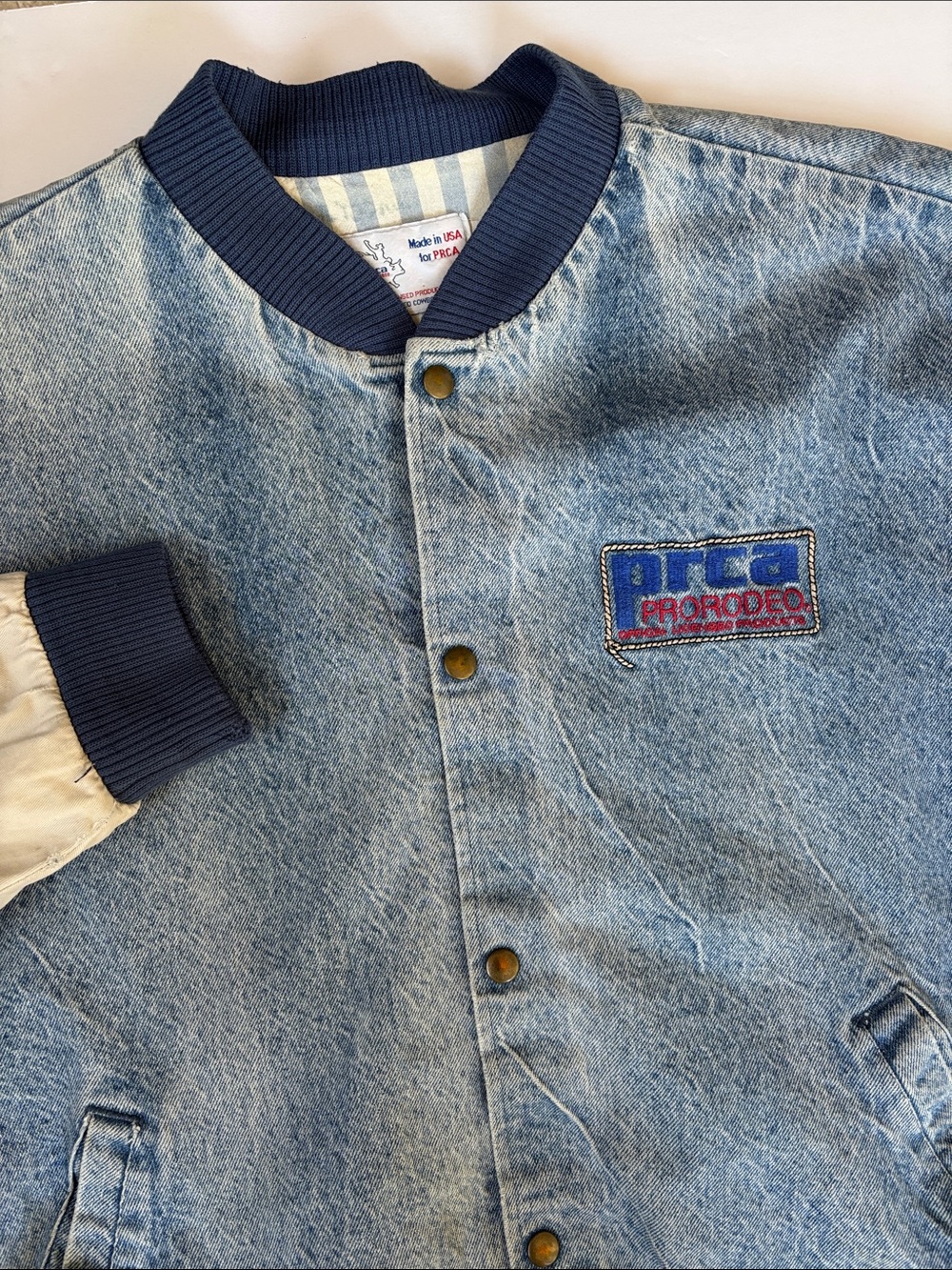 Vintage Professional Rodeo Cowboy Association PRCA USA Jacket Blue Denim Men XXL